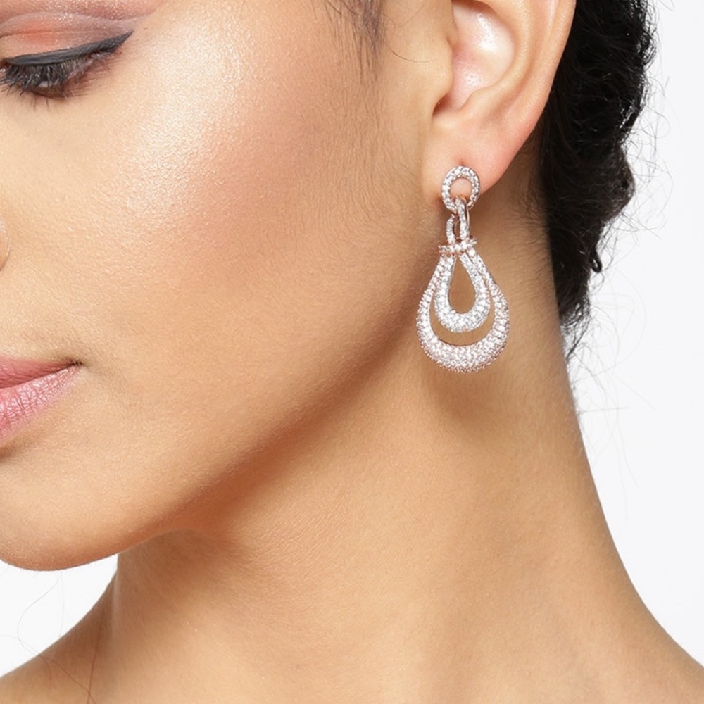 Gold and rose gold plated prom night earrings